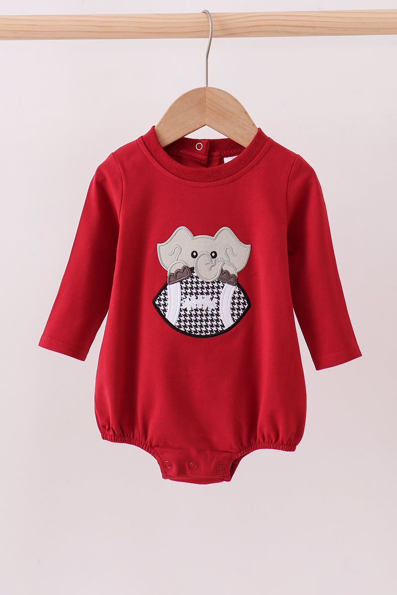 Premium Maroon Alabama elephant football applique bubble - Aaria Tees