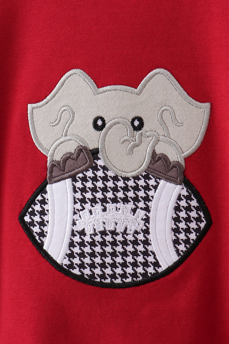 Premium Maroon Alabama elephant football applique bubble - Aaria Tees Aaria Tees