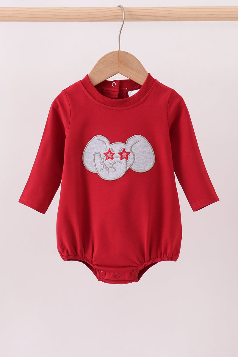 Maroon elephant Alabama football applique bubble - Aaria Tees Aaria Tees