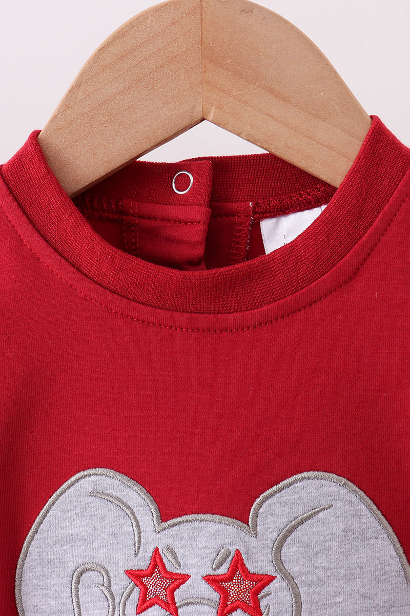 Maroon elephant Alabama football applique bubble - Aaria Tees Aaria Tees
