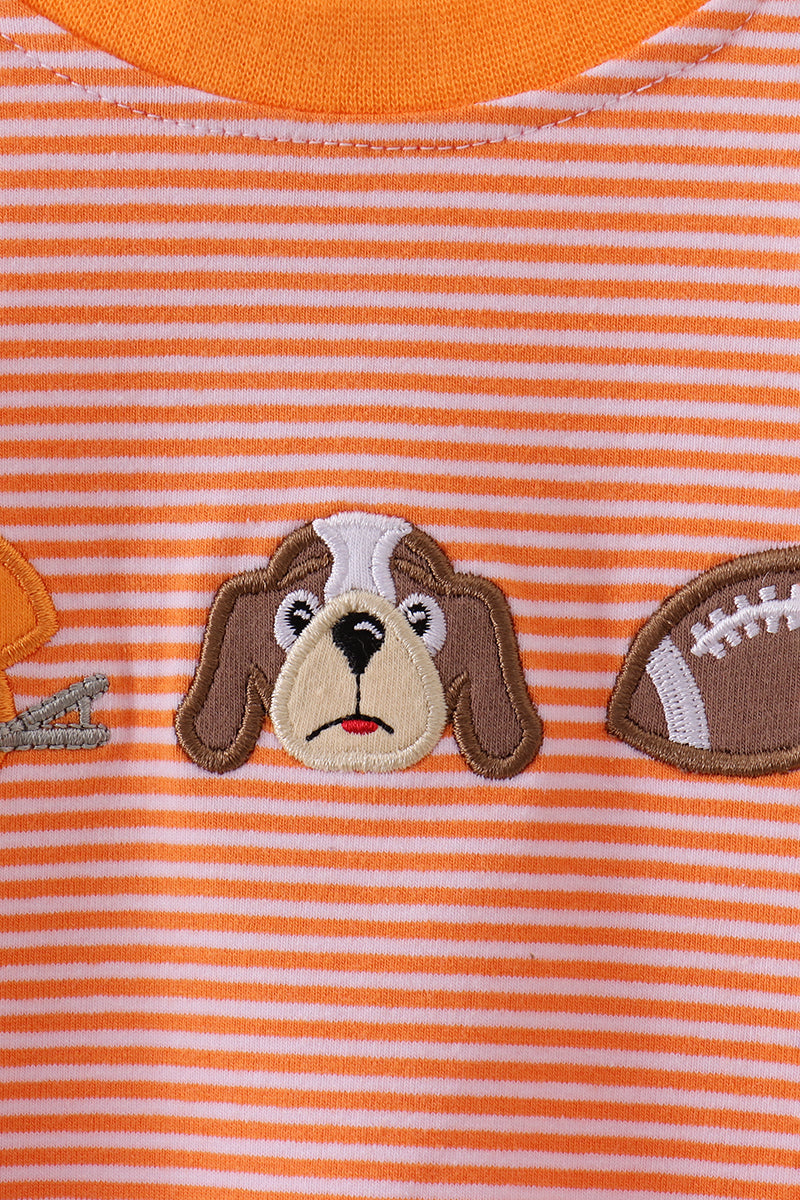 Premium Orange Tennessee puppy football stripe bubble - Aaria Tees Aaria Tees