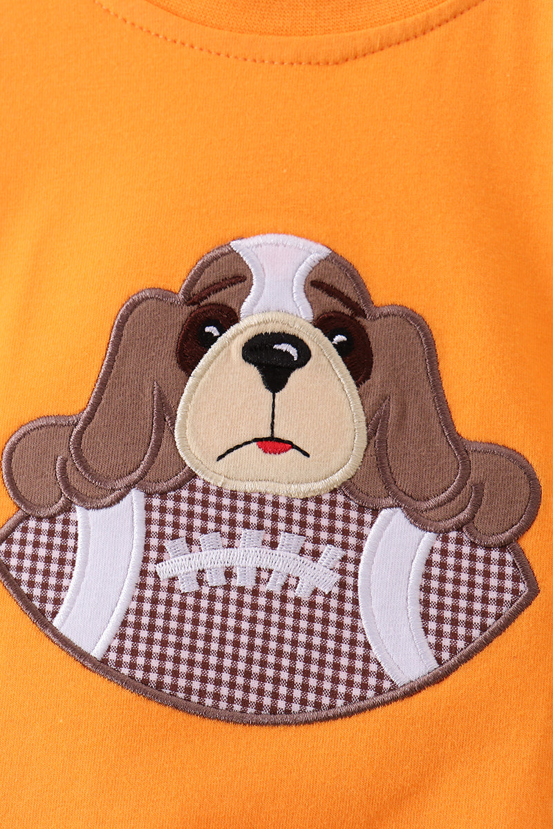 Premium Orange Tennessee puppy football applique bubble - Aaria Tees Aaria Tees