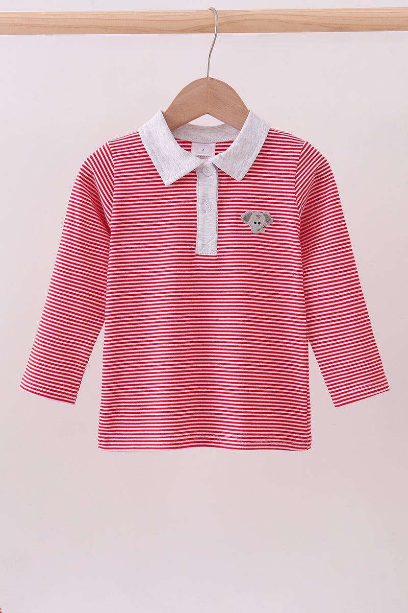 Premium Red Tennessee stripe elephant embroidery button down shirt - Aaria Tees Aaria Tees