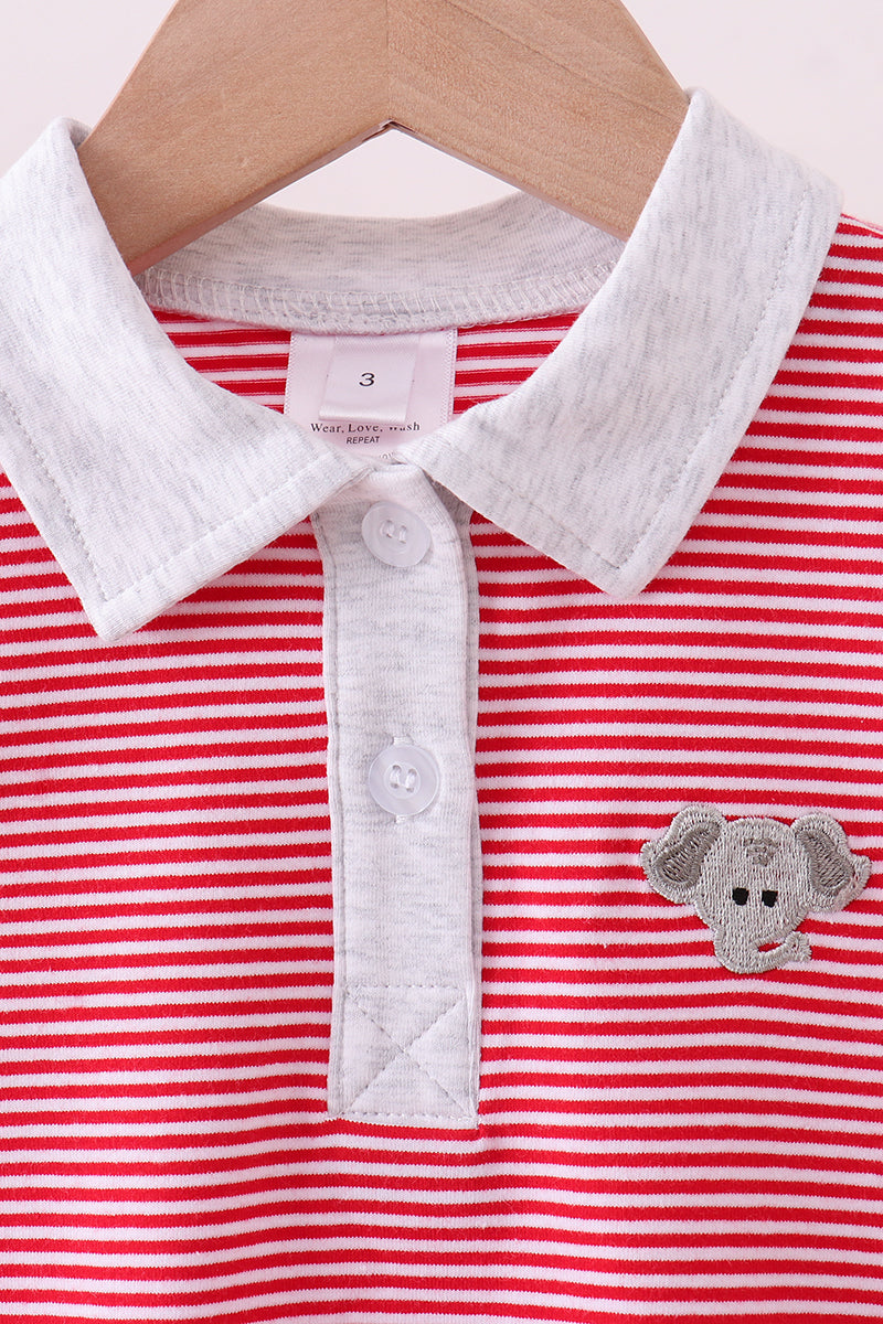 Premium Red Tennessee stripe elephant embroidery button down shirt - Aaria Tees Aaria Tees