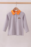 Premium Orange Tennessee stripe puppy embroidery button down shirt - Aaria Tees Aaria Tees
