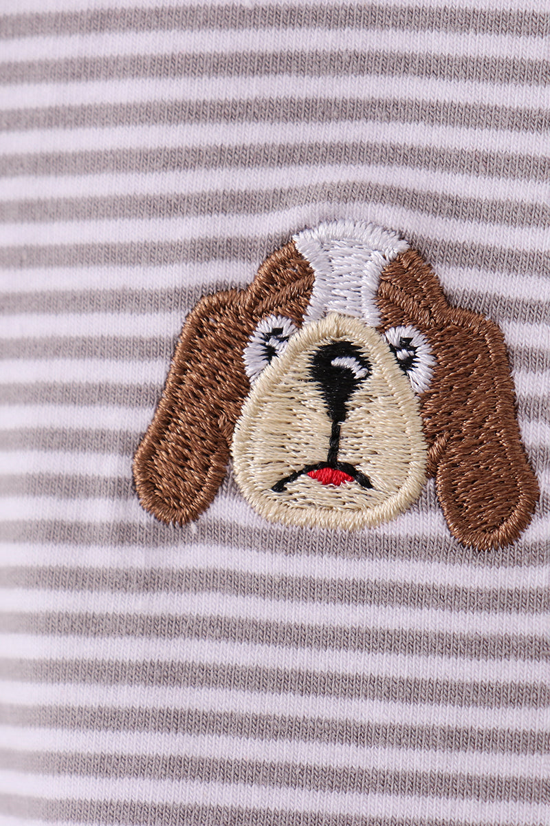 Premium Orange Tennessee stripe puppy embroidery button down shirt - Aaria Tees Aaria Tees