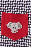 Premium Maroon Alabama elephant embroidery gingham pants set Aaria Tees