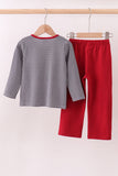 Premium Maroon Alabama elephant embroidery gingham pants set Aaria Tees