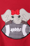 Premium Maroon Alabama elephant football applique top - Aaria Tees Aaria Tees