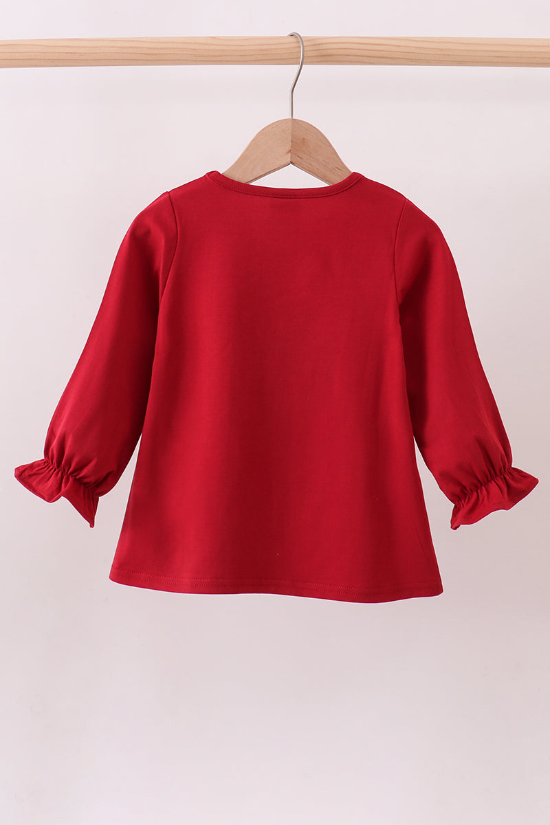 Premium Maroon Alabama elephant football applique top - Aaria Tees Aaria Tees