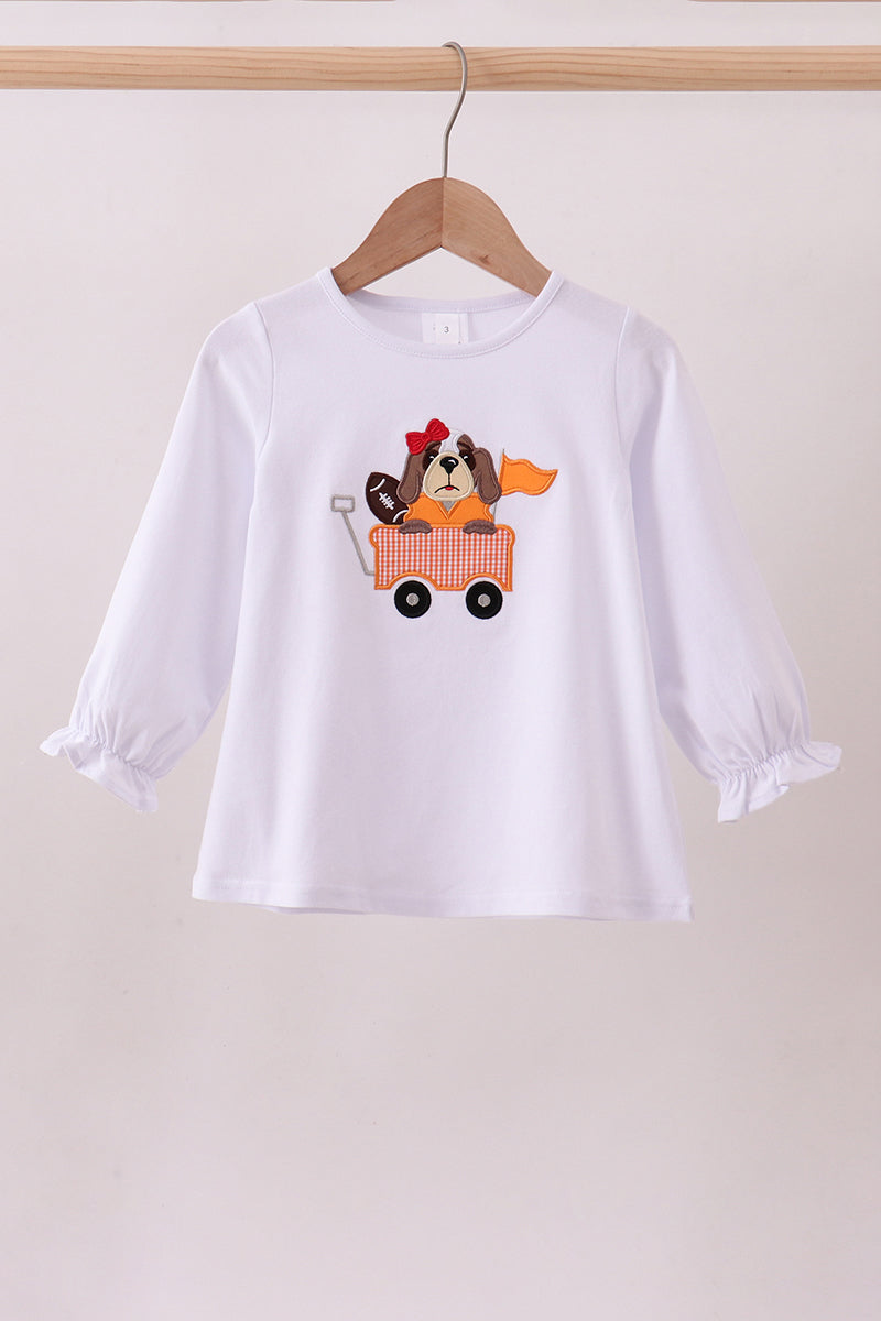 Premium White Tennessee puppy applique top - Aaria Tees Aaria Tees