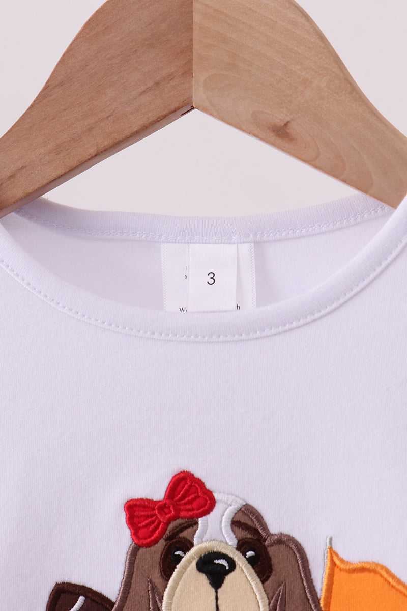 Premium White Tennessee puppy applique top - Aaria Tees Aaria Tees