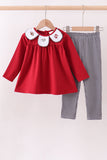 Premium Maroon Alabama elephant football embroidery gingham pants set - Aaria Tees Aaria Tees