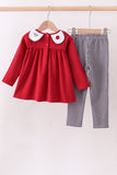 Premium Maroon Alabama elephant football embroidery gingham pants set - Aaria Tees Aaria Tees