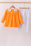 Premium Orange Tennessee puppy football embroidery pants set - Aaria Tees Aaria Tees