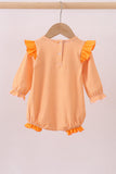 Premium Orange Tennessee puppy football embroidery gingham ruffle bubble - Aaria Tees Aaria Tees