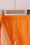 Premium Orange Tennessee puppy football embroidery ruffle pants set - Aaria Tees Aaria Tees