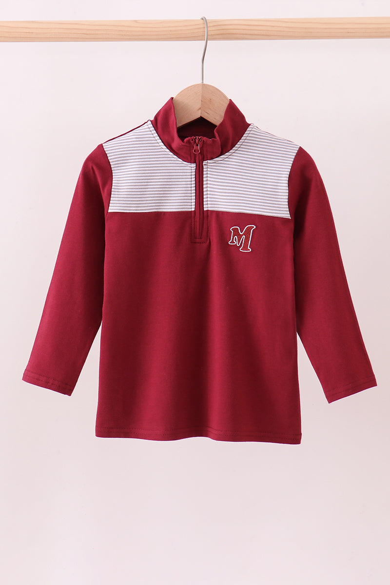 Premium Maroon Mississippi embroidery top - Aaria Tees