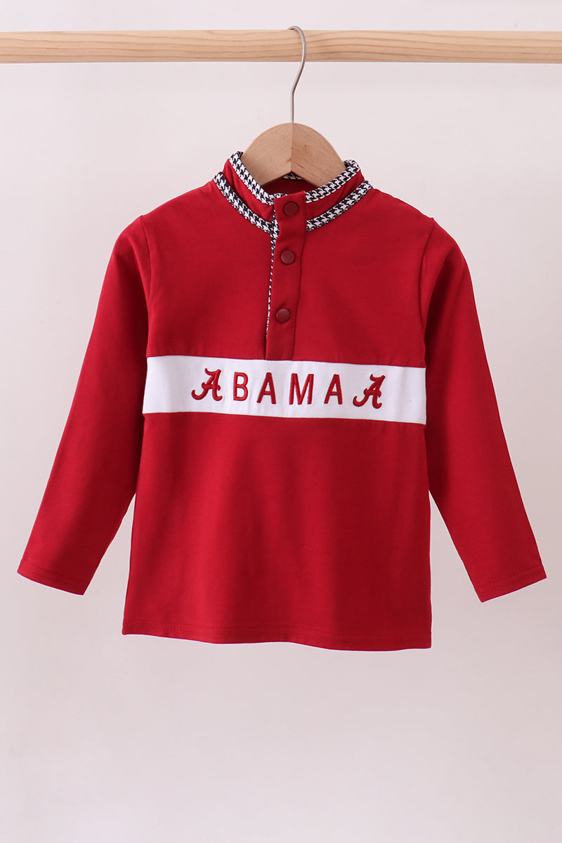 Premium Maroon Alabama embroidery top - Aaria Tees