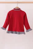 Premium Maroon Alabama embroidery ruffle top - Aaria Tees Aaria Tees