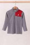 Premium Maroon Alabama embroidery gingham top - Aaria Tees Aaria Tees
