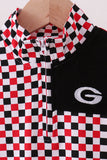 Checkered Georgia half zipper pullover top - Aaria Tees Aaria Tees