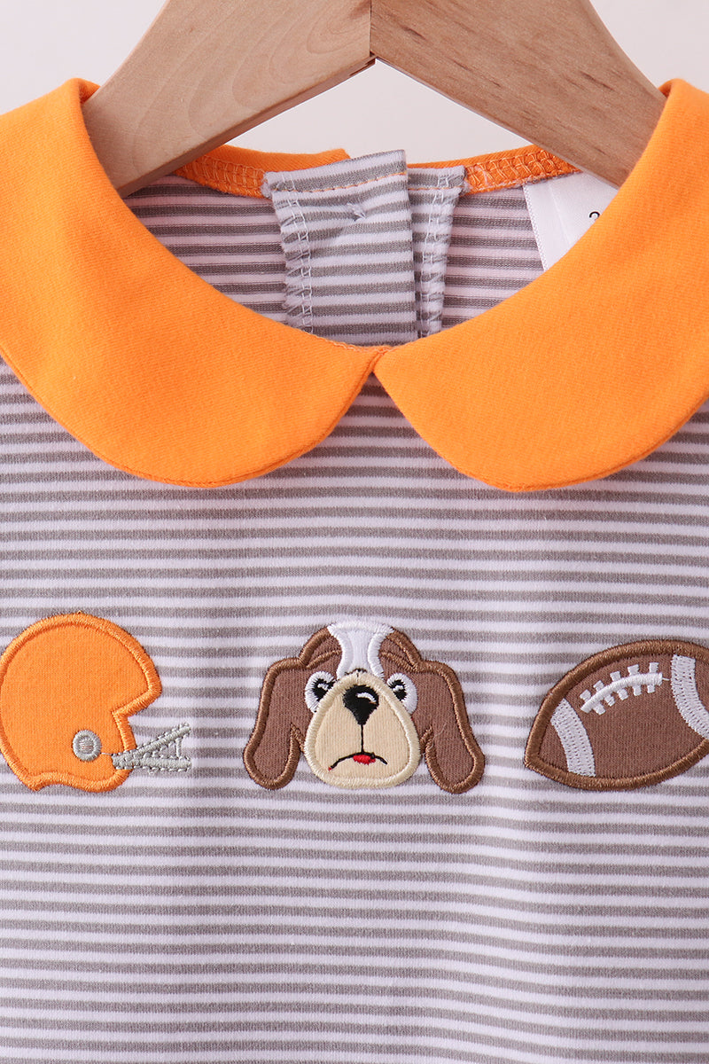 Premium Orange Tennessee stripe football embroidery skorts set - Aaria Tees Aaria Tees