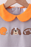 Premium Orange Tennessee stripe football embroidery skorts set - Aaria Tees Aaria Tees