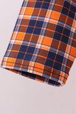 Premium Navy Auburn embroidery plaid top Aaria Tees