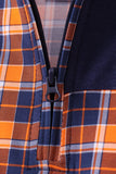 Premium Navy Auburn embroidery plaid top Aaria Tees