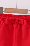 Premium Red bow shorts Aaria Tees