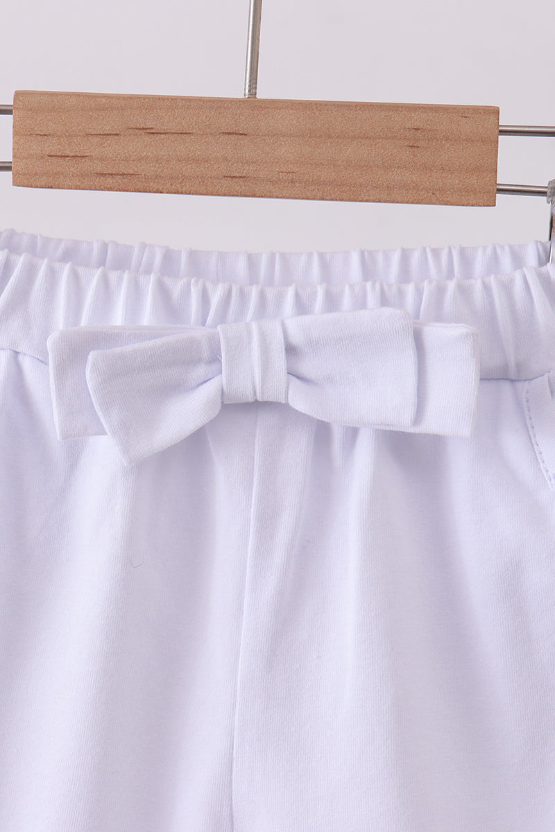 Premium White bow shorts - Aaria Tees Aaria Tees