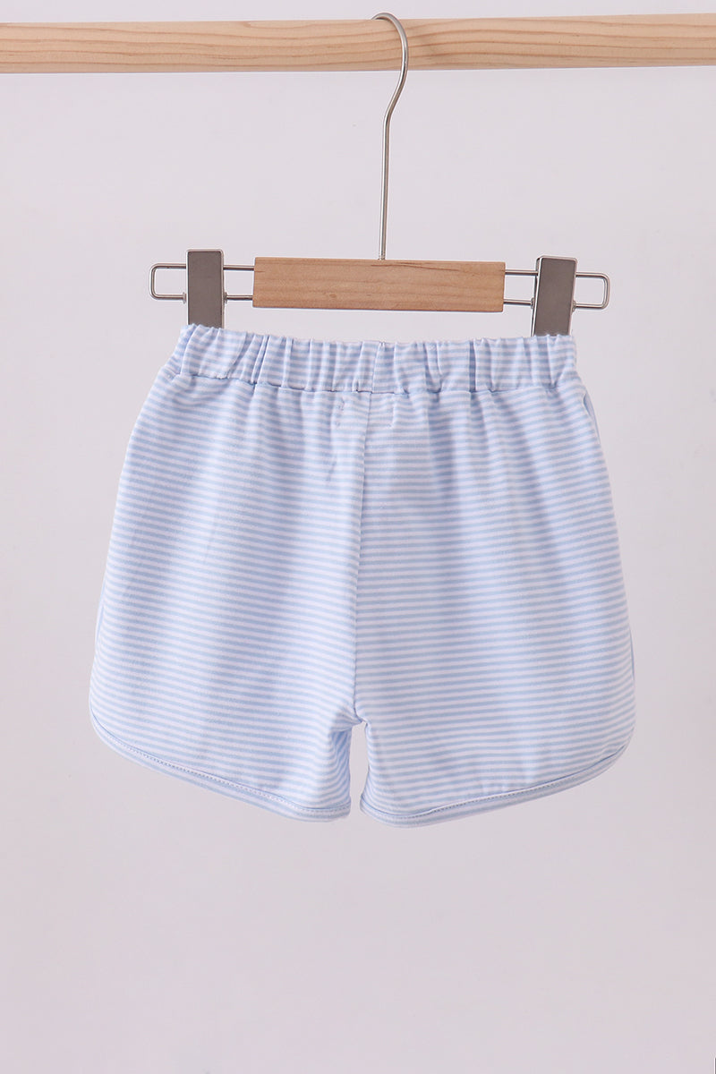 Premium Blue&white stripe bow shorts - Aaria Tees Aaria Tees