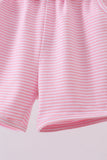 Premium Pink&white stripe bow shorts Aaria Tees