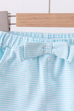 Premium Mint&white stripe bow shorts - Aaria Tees Aaria Tees