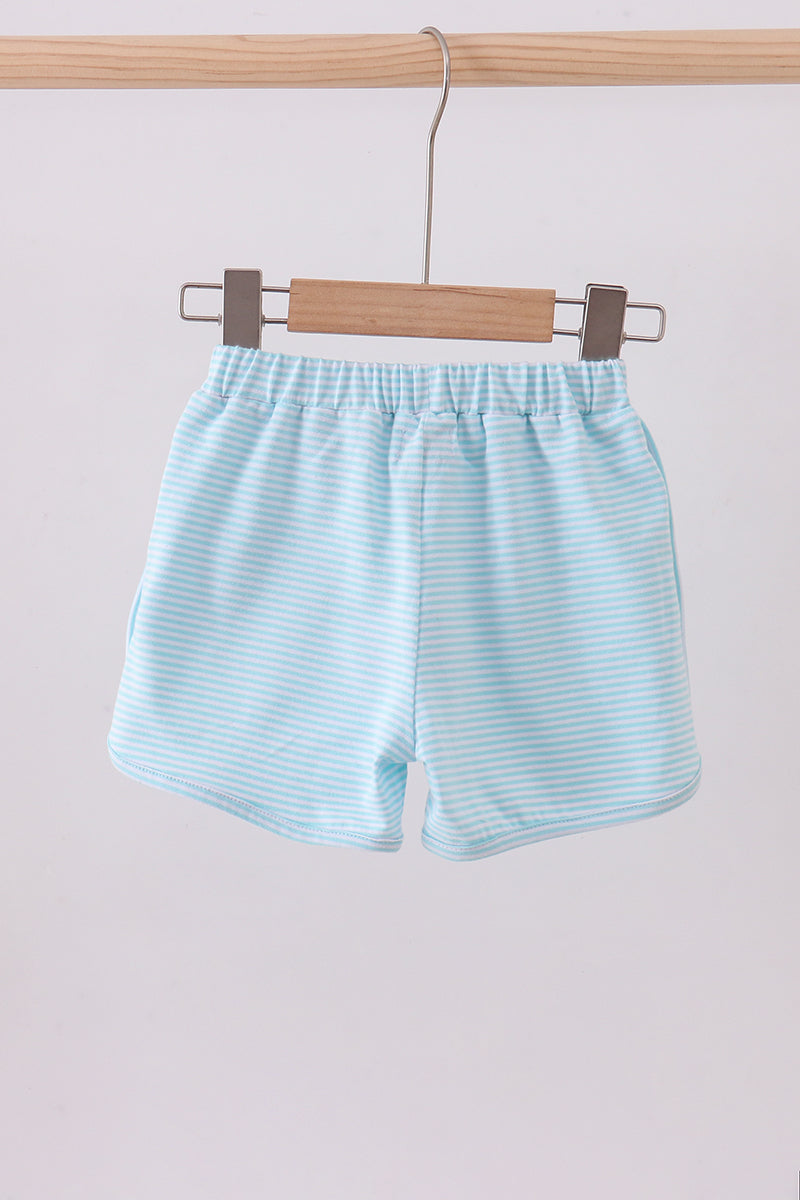 Premium Mint&white stripe bow shorts - Aaria Tees Aaria Tees