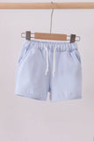 Premium Blue&white stripe drawstring shorts - Aaria Tees Aaria Tees