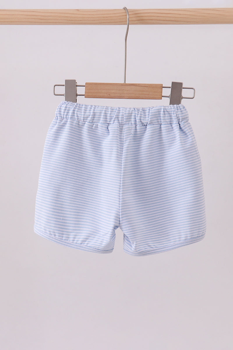 Premium Blue&white stripe drawstring shorts - Aaria Tees Aaria Tees