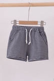 Premium Navy&white stripe drawstring shorts - Aaria Tees Aaria Tees