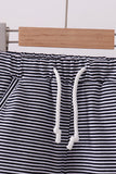 Premium Navy&white stripe drawstring shorts - Aaria Tees Aaria Tees
