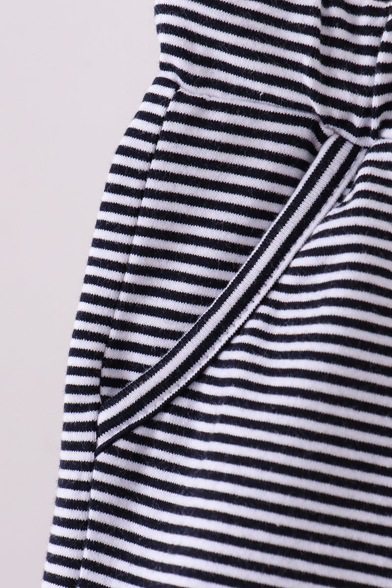 Premium Navy&white stripe drawstring shorts - Aaria Tees Aaria Tees