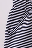 Premium Navy&white stripe drawstring shorts - Aaria Tees Aaria Tees