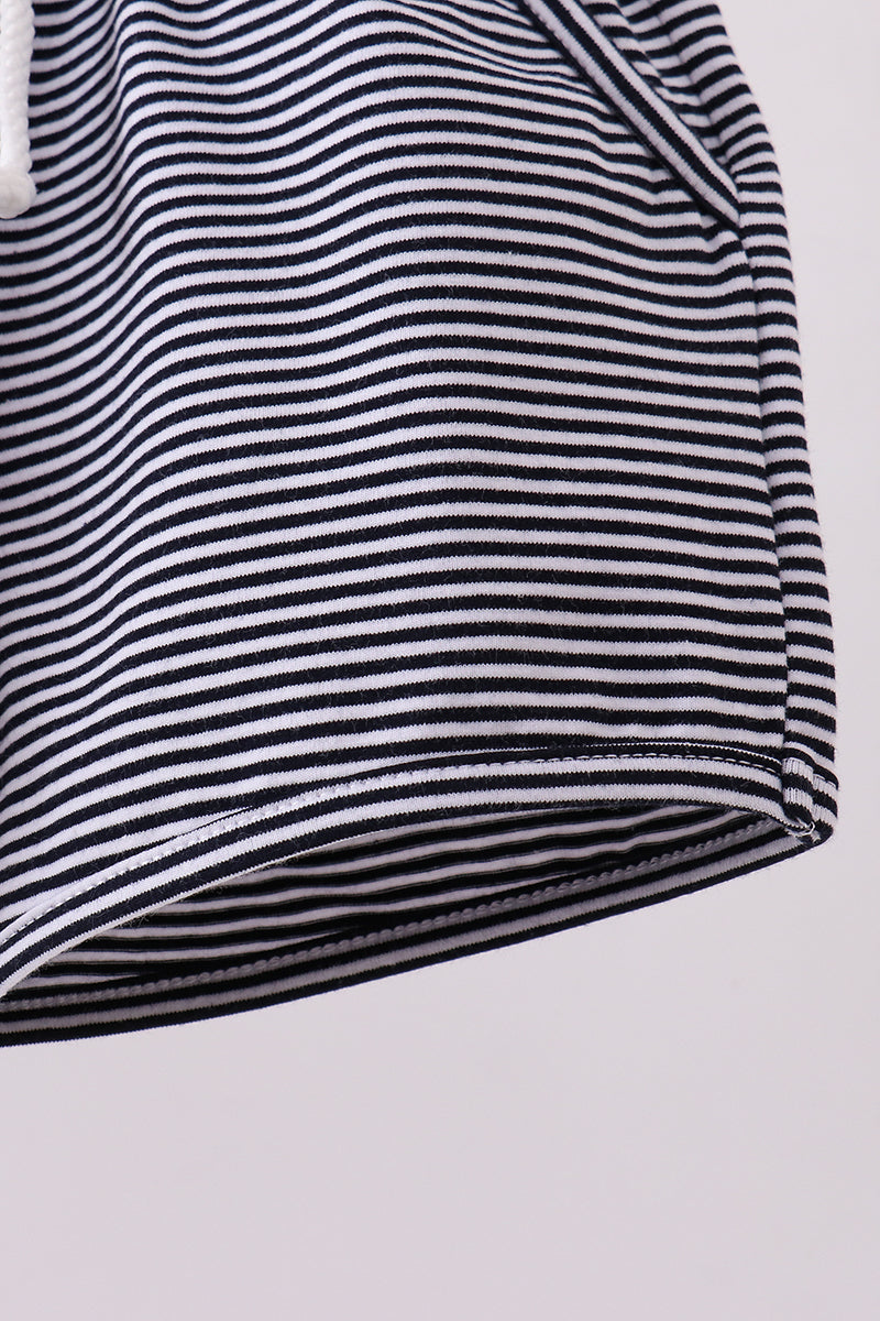 Premium Navy&white stripe drawstring shorts - Aaria Tees Aaria Tees