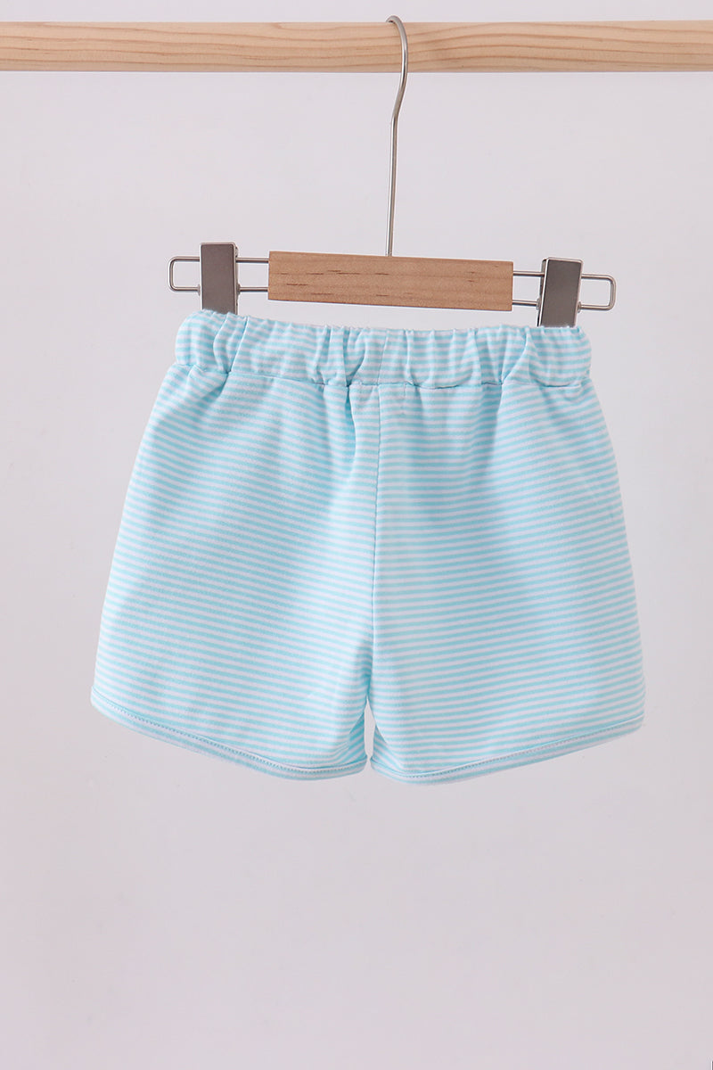 Premium Mint&white stripe drawstring shorts - Aaria Tees Aaria Tees