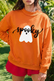 Carrot Spooky Ghost/ BOO Reversible Print Mock Neck Casual Pullover Sweatshirt Aaria Tees