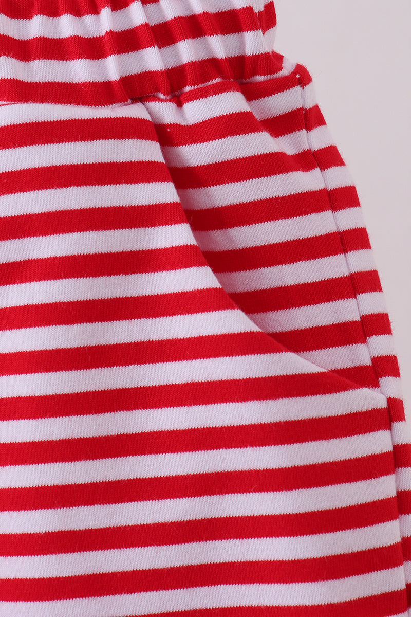 Premium Red&white stripe shorts - Aaria Tees Aaria Tees