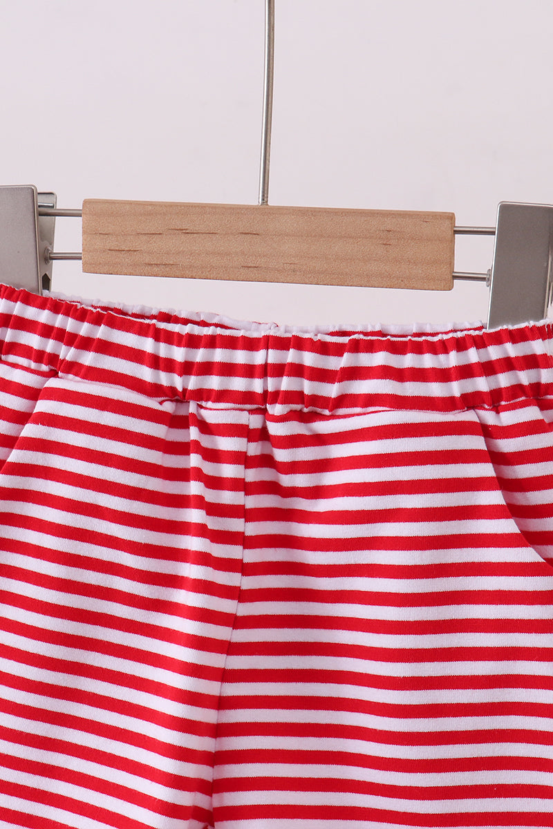Premium Red&white stripe shorts - Aaria Tees Aaria Tees