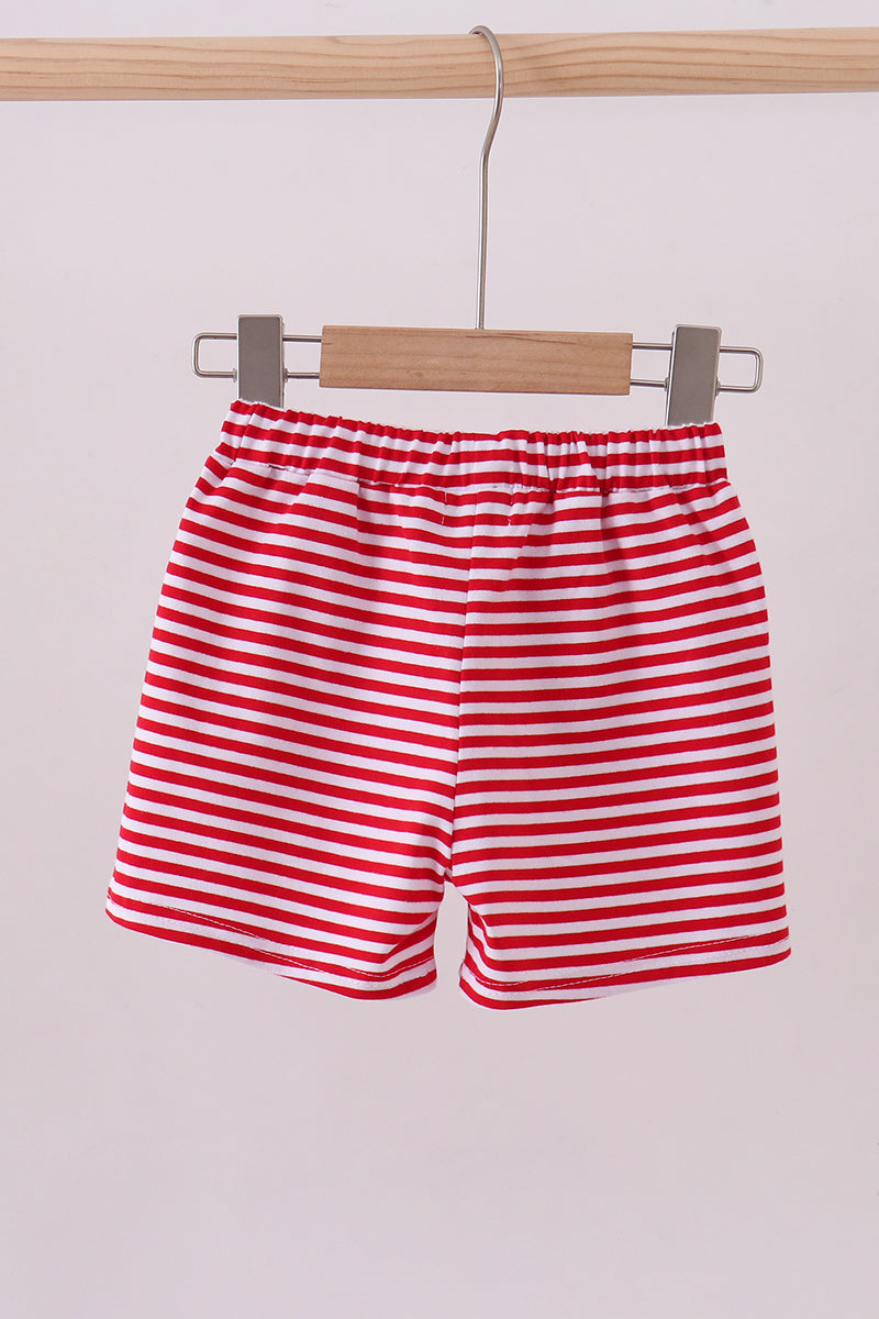 Premium Red&white stripe shorts - Aaria Tees Aaria Tees