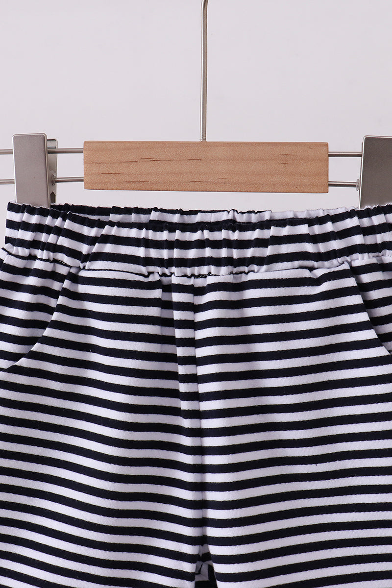 Premium Navy&white stripe shorts - Aaria Tees Aaria Tees