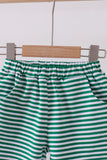 Premium Green&white stripe shorts - Aaria Tees Aaria Tees